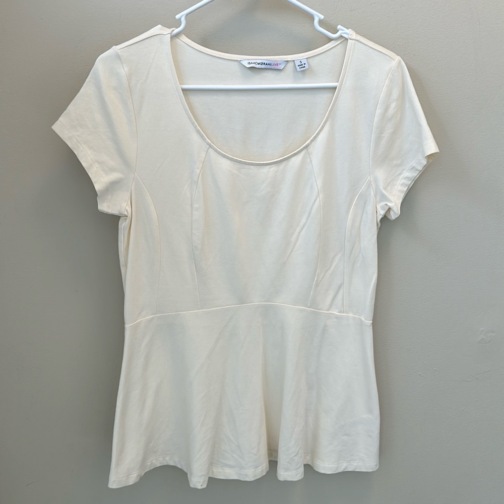 Isaac Mizrahi Live Loose Peplum Top Blouse women’s size small